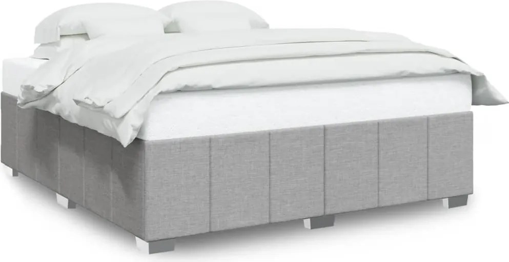 vidaXL világosszürke szövet ágykeret matrac nélkül 200 x 200 cm