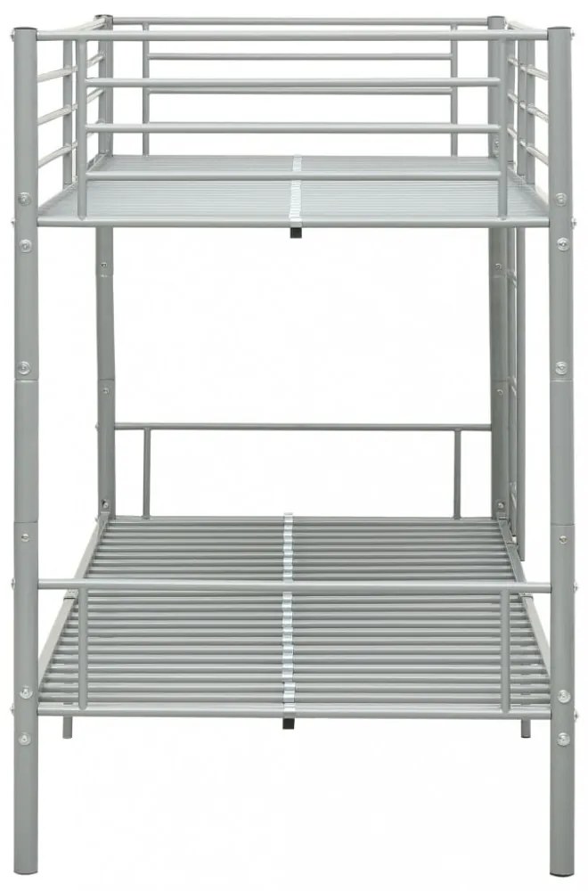 szürke fém emeletes ágy 90 x 200 cm