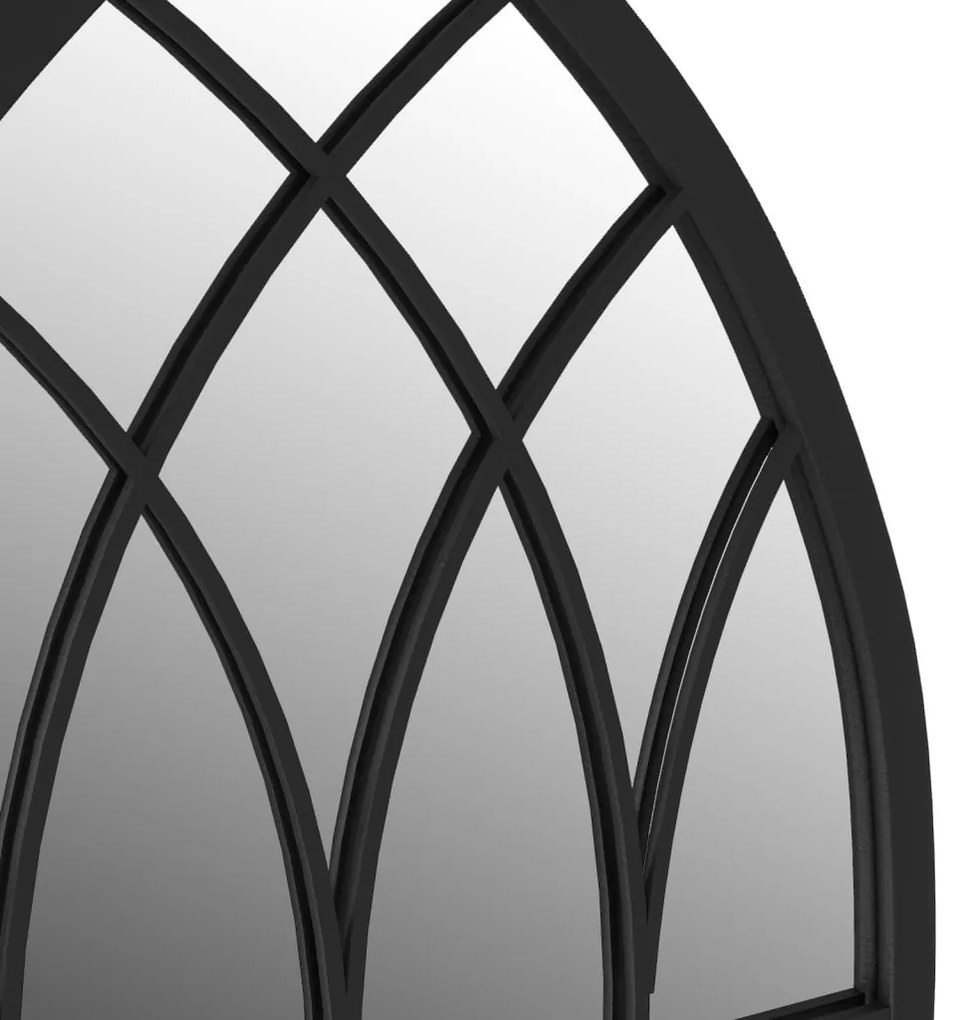 fekete vas kerti tükör kültéri használatra 100 x 45 cm