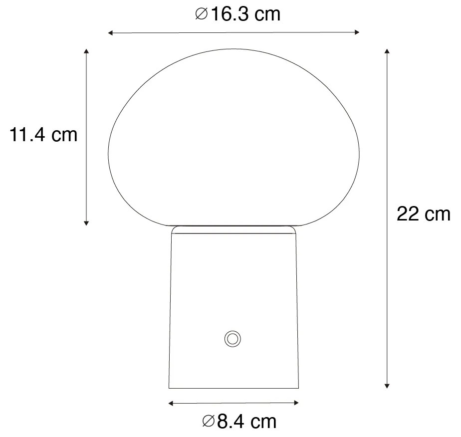 Asztali lámpa fekete, beépített LED-del, 3 fokozatban szabályozható, újratölthető - Louise