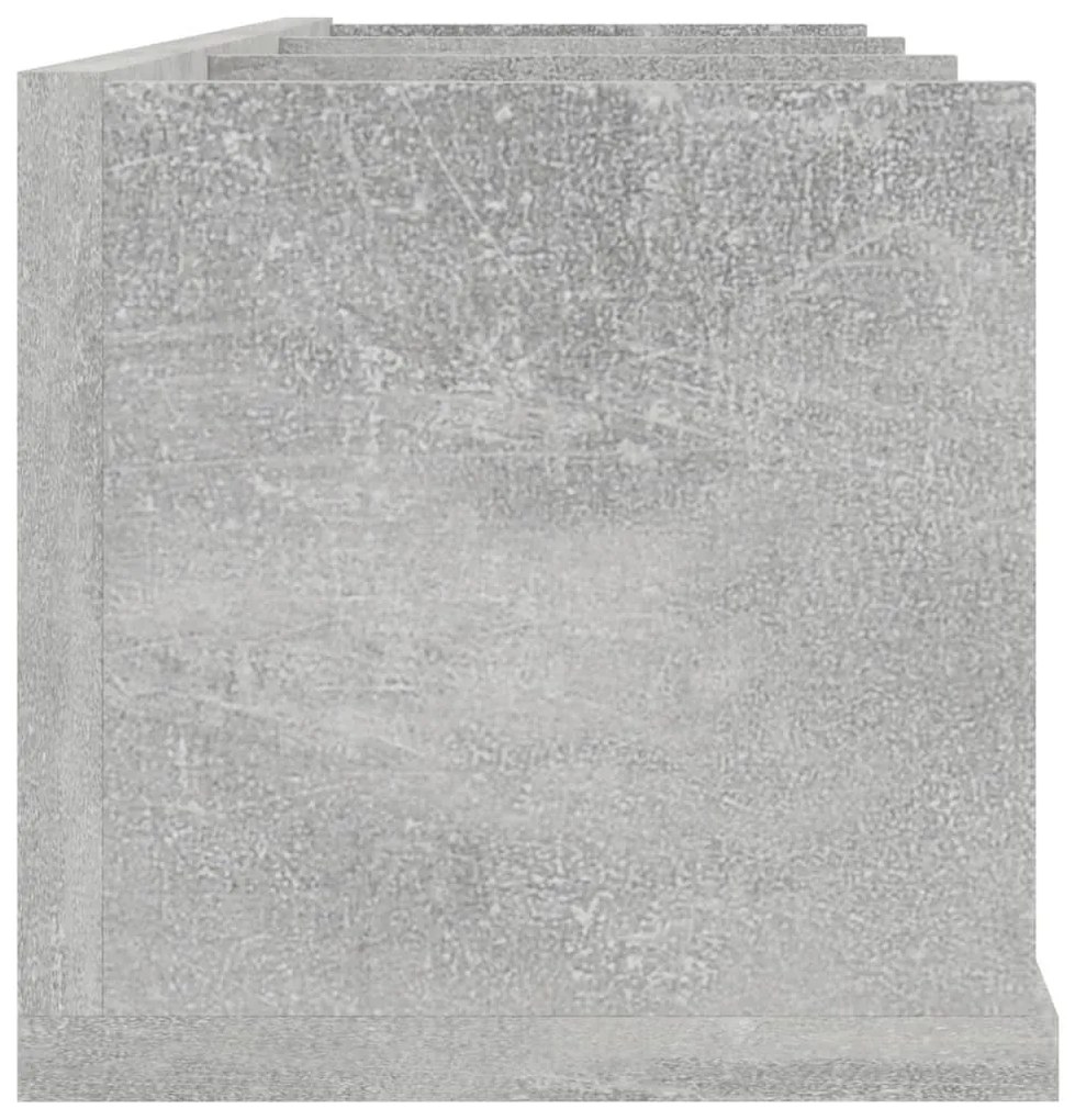 betonszürke szerelt fa CD-tartó fali polc 75 x 18 x 18 cm