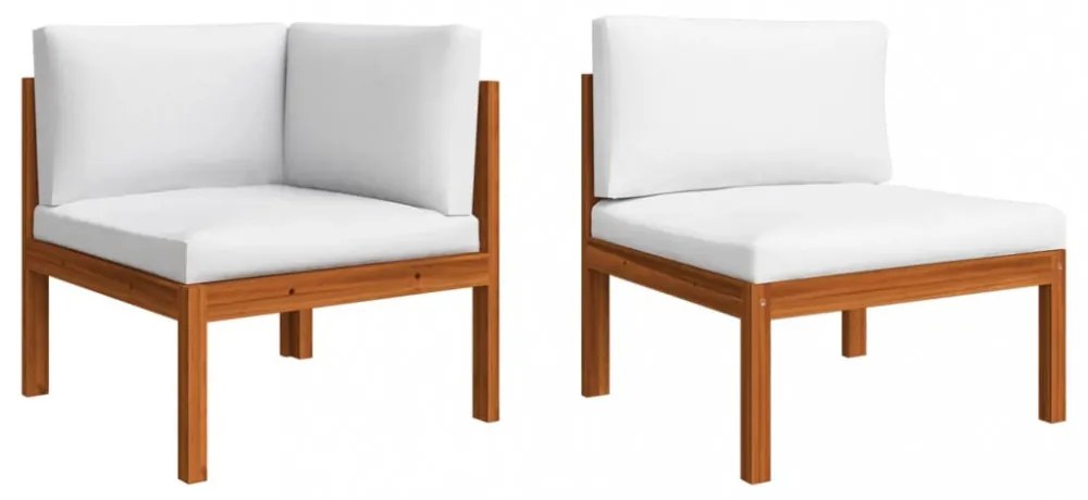 4 személyes kerti kanapé akácfa és kötél párnával