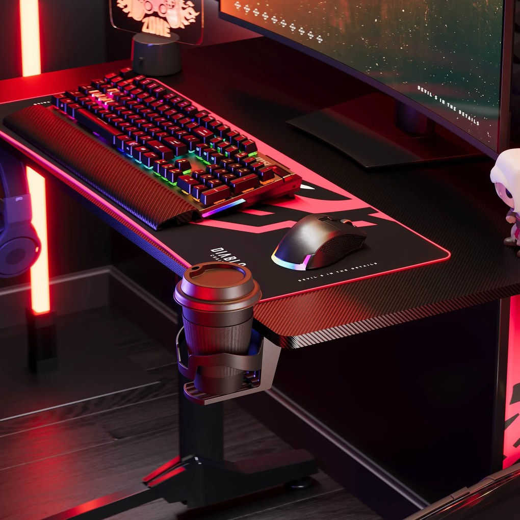 Gamer asztal 100 cm fekete: Diablo X-Mate 1000