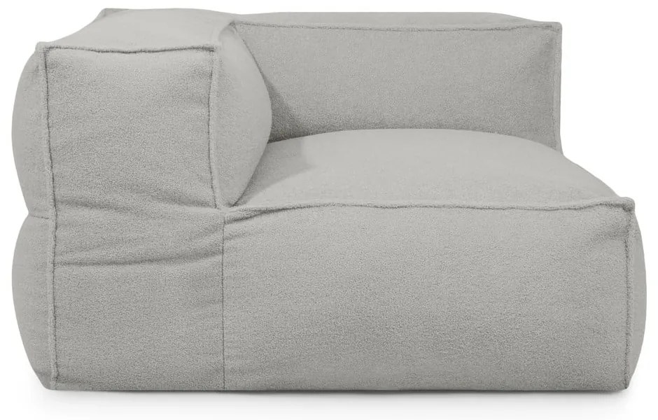 Világosszürke buklé babzsákfotel Mass Corner 125 Left – SLOWDOWN