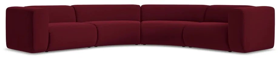 Borvörös bársony sarokkanapé Ekahi – Makamii