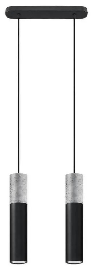 Sollux SL.0651 - BORGIO függeszték 2xGU10/40W/230V beton/fém fekete