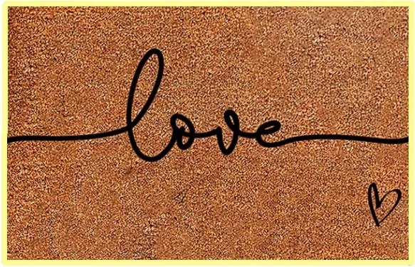 Otthoni szőnyeg Lábtörlő Dekoráció Love felirat 60 x 40 cm