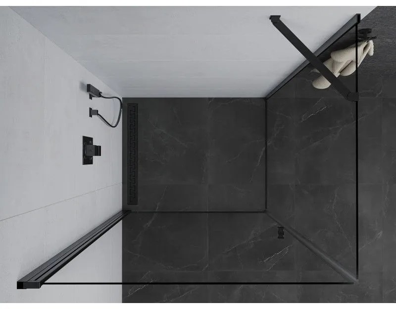 Mexen Pretoria, zuhanykabin 100 (ajtó) x 110 (fal) cm, 6mm átlátszó üveg, fekete profil, 852-100-110-70-00