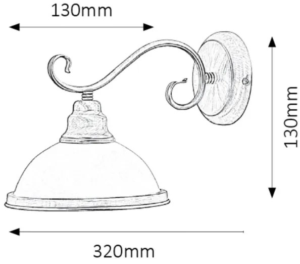 Rabalux 2751 - Fali lámpa ELISETT 1xE27/60W/230V