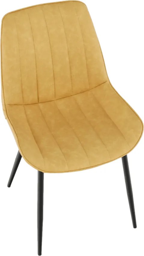 Szék, ekobőr sárga/fekete, HAZAL