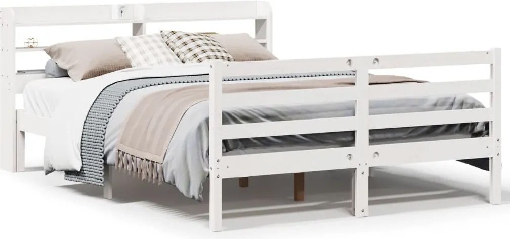 vidaXL fehér ágykeret fejtámlával matrac nélkül 140x190 cm