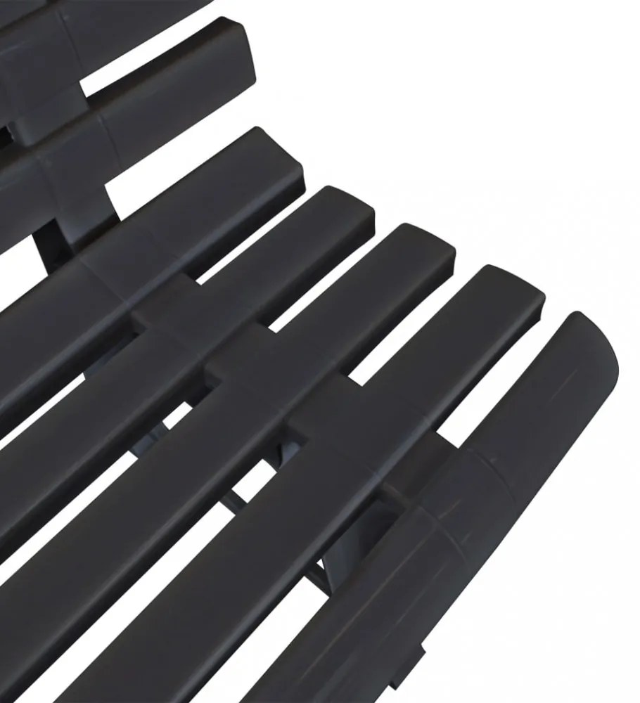antracitszürke műanyag kerti pad 145,5 cm