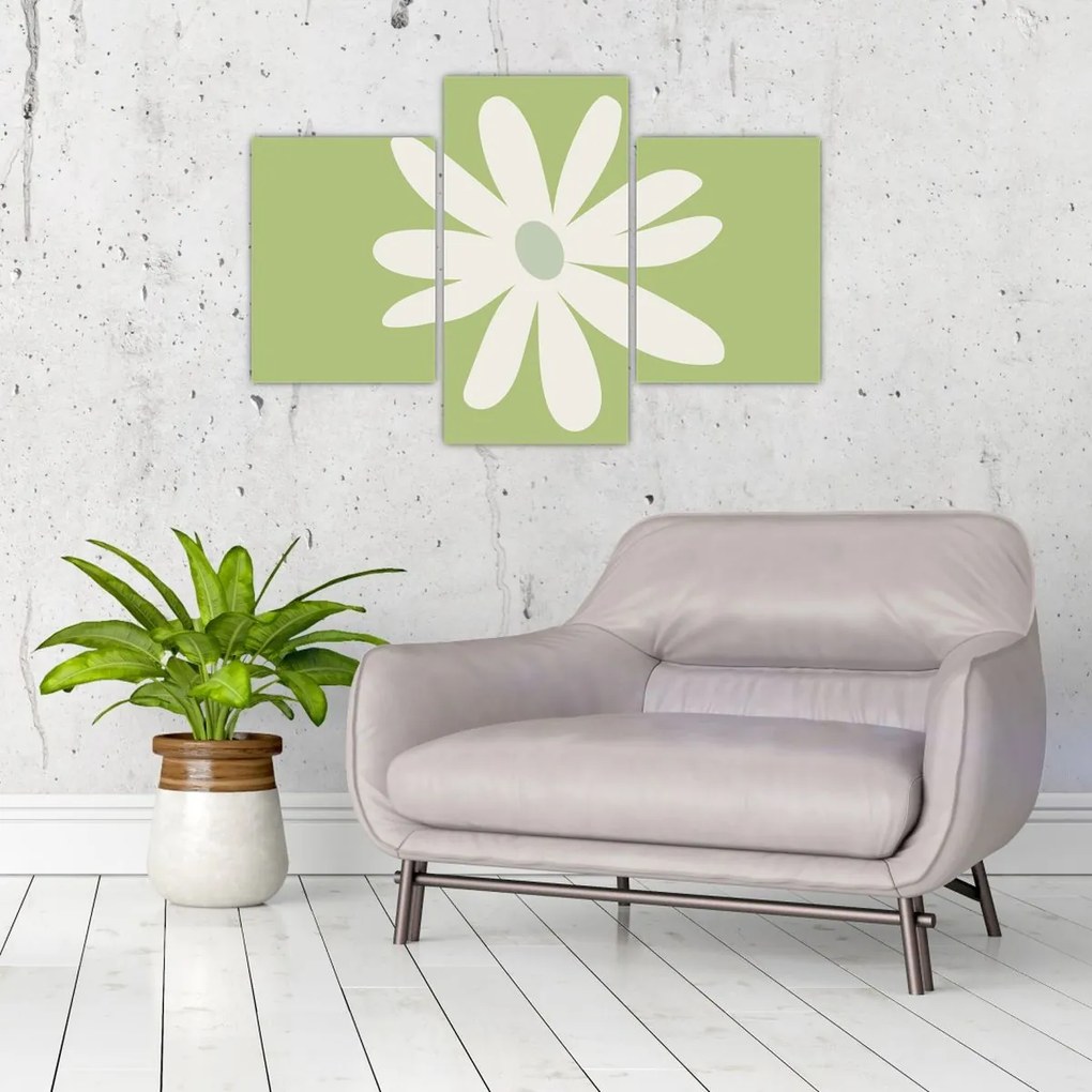 Kép - Hippik, zöld virágok N⁰2 (90x60 cm)