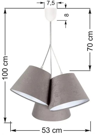 Csillár zsinóron AMBROSIA 3xE27/60W/230V