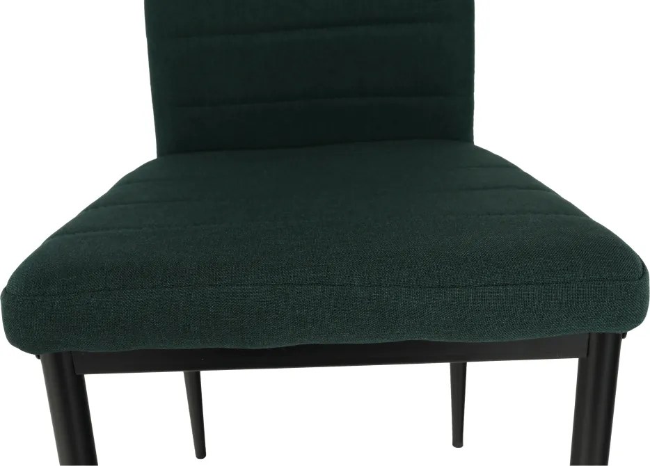 Szék, smaragd szövet/fekete fém, COLETA NOVA