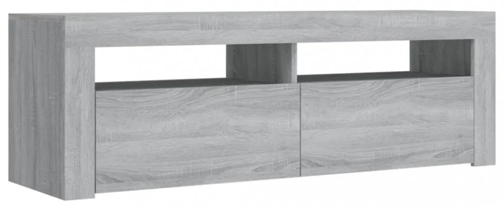 szürke sonoma színű TV-szekrény LED-lámpákkal 120 x 35 x 40 cm