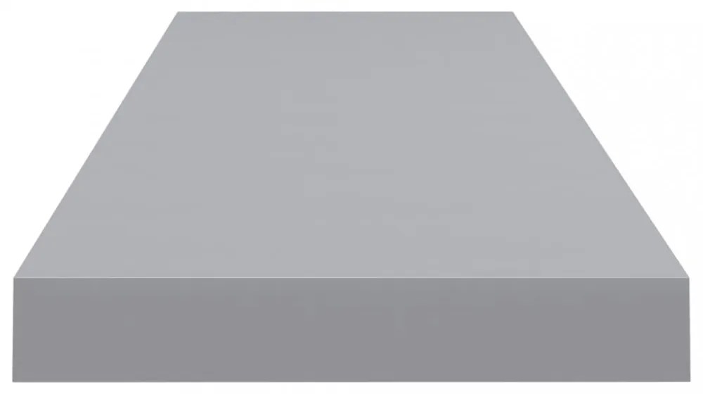 2 db szürke MDF lebegő fali polc 90 x 23,5 x 3,8 cm