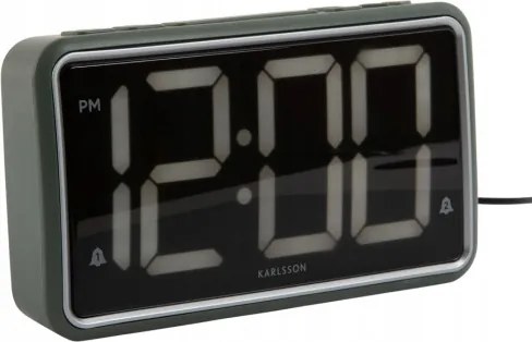 Ébresztőóra elektronikus asztali óra Led kijelzővel zöld New Retro