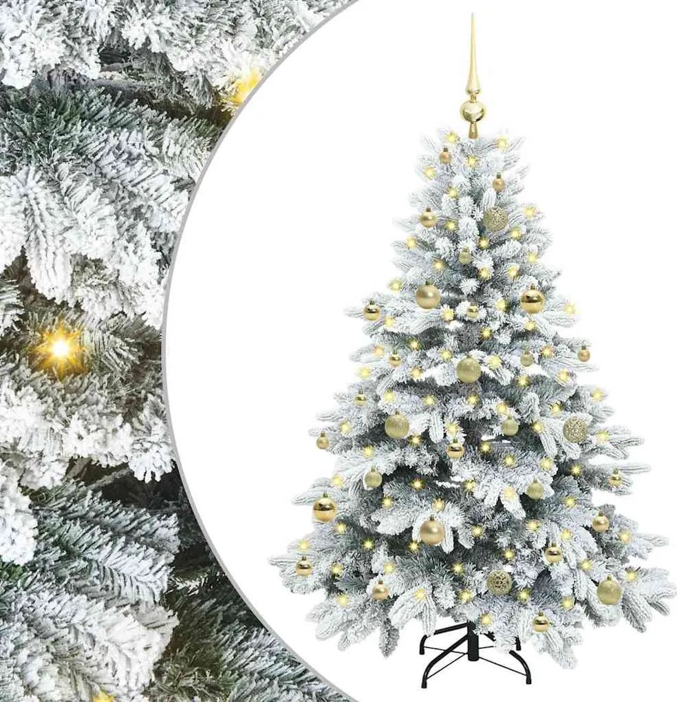 vidaXL Mű karácsonyfa 150 LED-del állvánnyal Fehér 150 cm PE és PVC