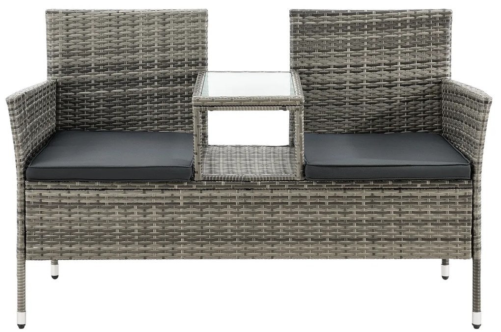 Juskys Merlin rattan pad M - szürke