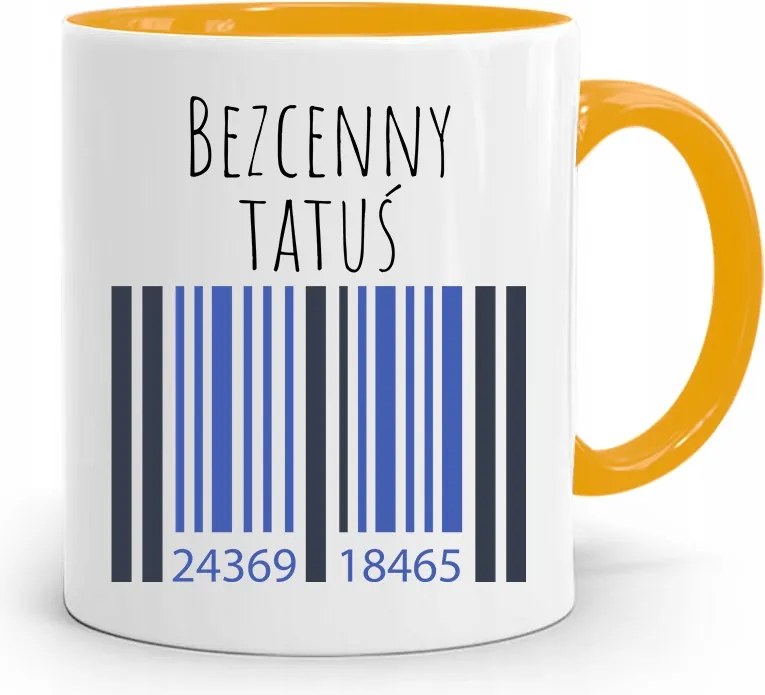 Sárga Bögre Apák Napi Ajándék Felbecsülhetetlen Értékű Apa fényképes nyomtatással