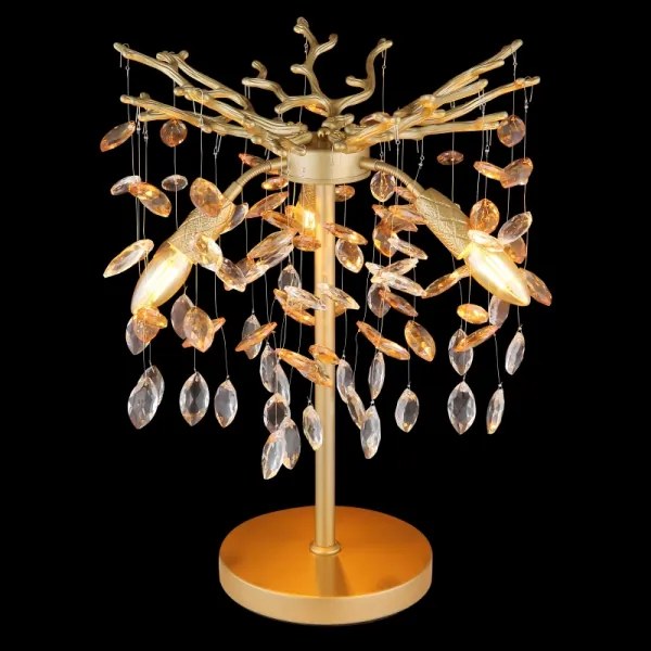 Globo 64138TG - QUEENA asztali lámpa 3xE14/40W/230V arany