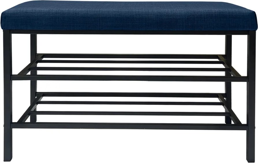 Lotus fém cipőtároló pad, tengerészkék, 30 cm