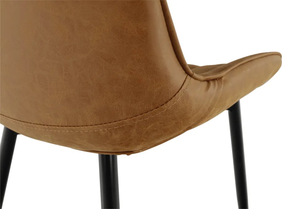 Szék, ekobőr barna camel/fekete, HAZAL