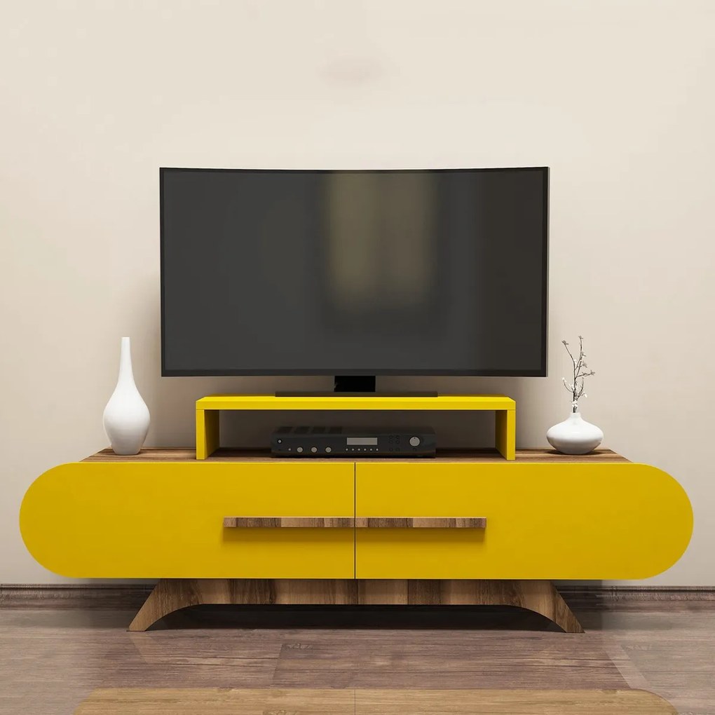 TV asztal Rose Walnut sárga