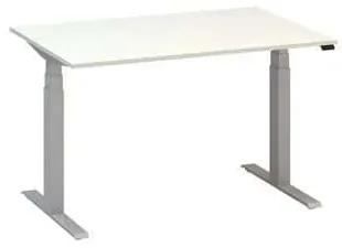 Alfa Office  Alfa Up állítható magasságú irodai asztal szürke lábazattal, 120 x 80 x 61,5-127,5 cm, fehér mintázat%