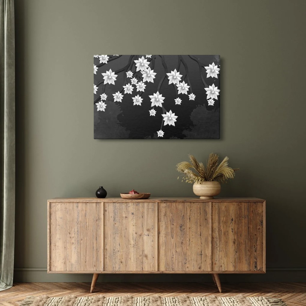 Kép - virágok az ágakon (90x60 cm)