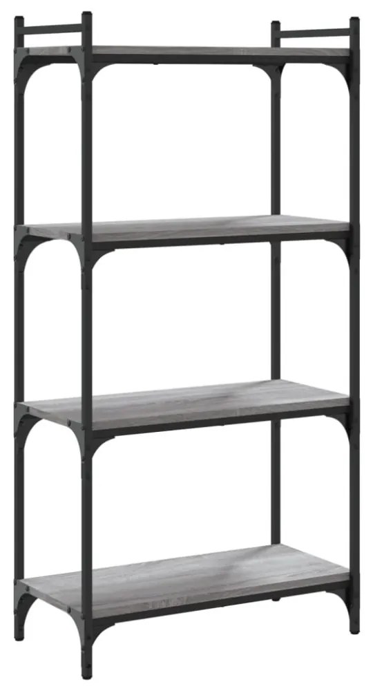 4 szintes szürke sonoma szerelt fa könyvespolc 60 x 30 x 120 cm