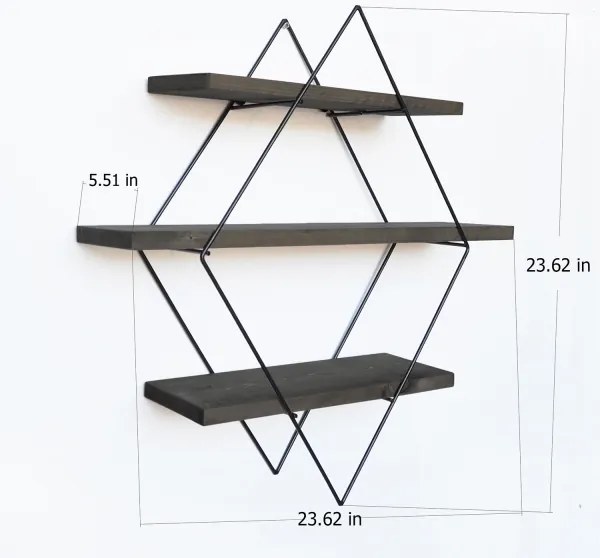 Fali polc 60x60 cm lucfenyő