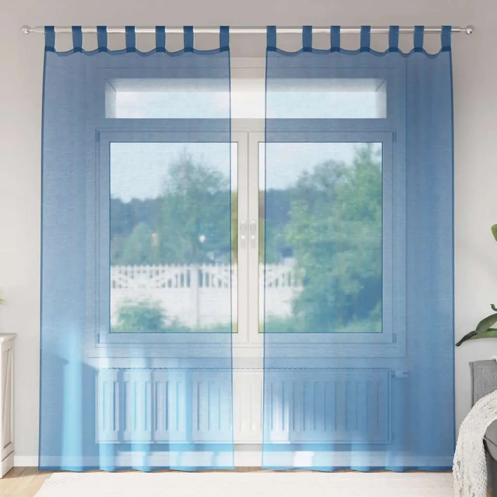 vidaXL 2 db királykék fátyolfüggönyök hurokkal 140x225 cm