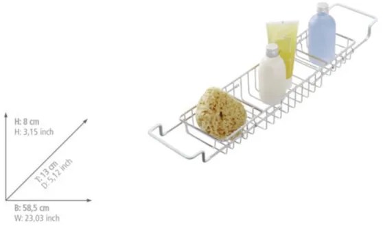 WENKO 17472100 - Tálca 58,5 x 13 cm, rozsdamentes acél/ezüst