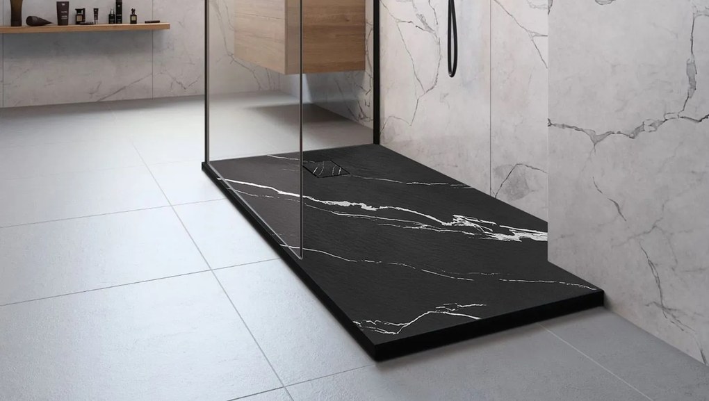 Zuhanytálca Magnum CARRARA BLACK 90x90