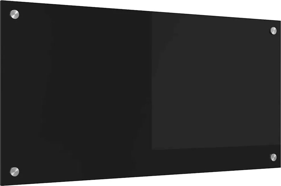 vidaXL Konyhai splashback Fekete 80 x 40 cm edzett üveg