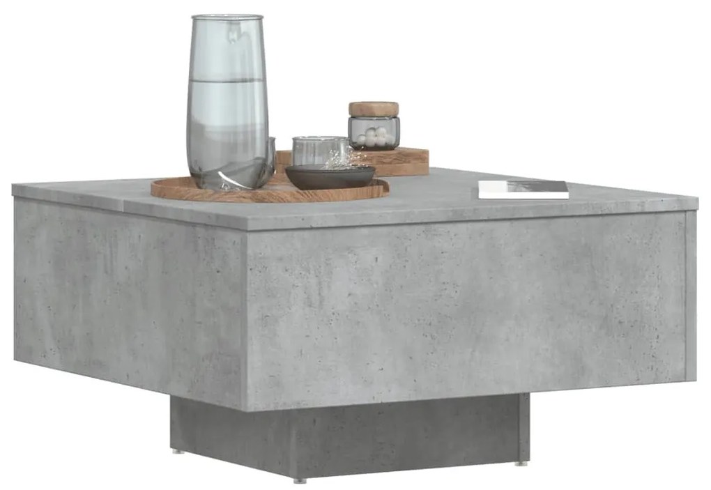 Betonszürke szerelt fa dohányzóasztal 60 x 60 x 31,5 cm