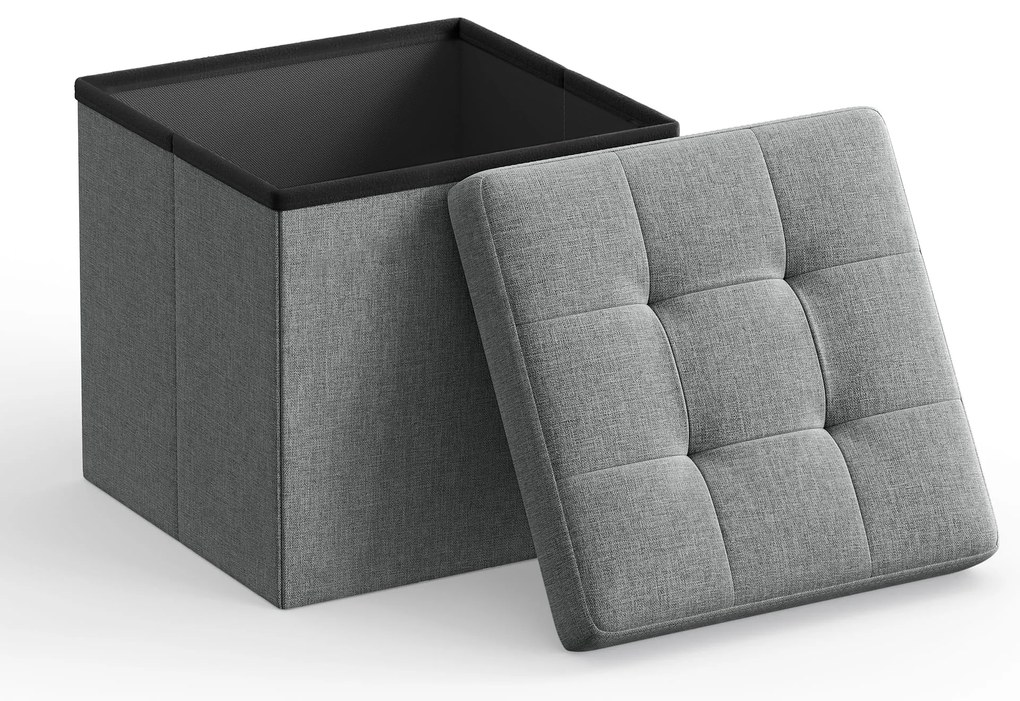 Tárolóhelyes taburet OTTOMAN 30x30 cm, szürke