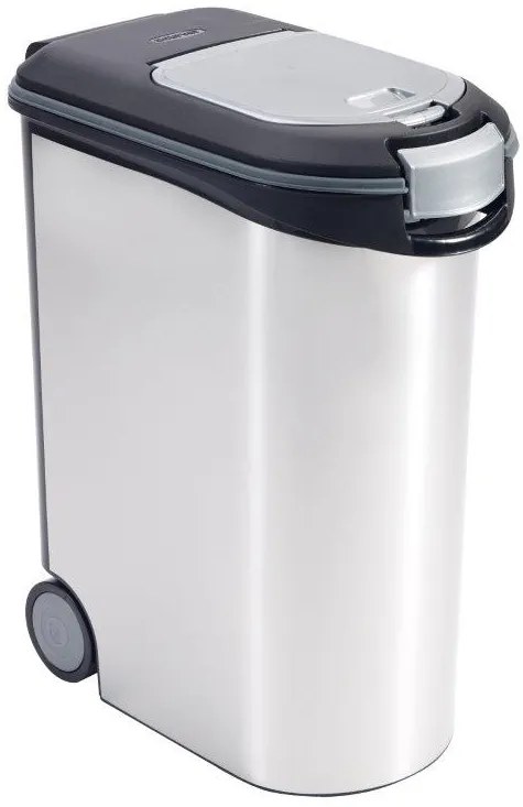 Curver állateledel tároló, 20kg / 54 l fémes fehér