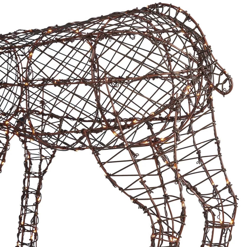 Állólámpa barna rattan rénszarvas LED-del IP44 - Flossie