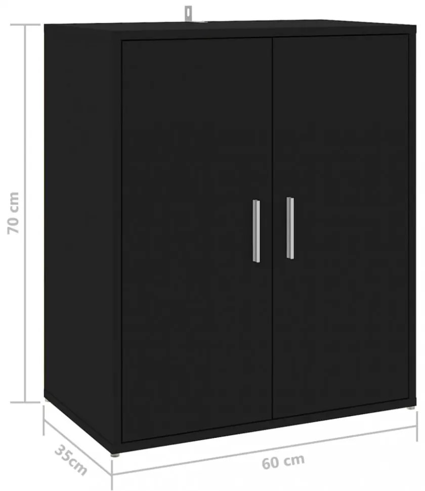 vidaX fekete szerelt fa cipősszekrény 60 x 35 x 70 cm