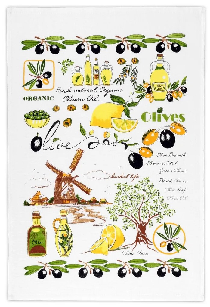 Bellatex Olive konyharuha, 40 x 60 cm , 2db-os szett
