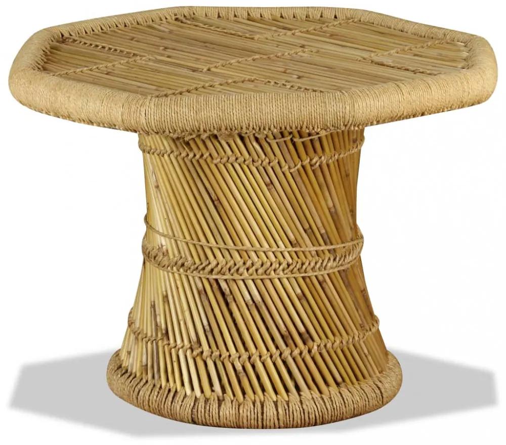 Nyolcszögű bambusz dohányzóasztal 60 x 60 x 45 cm