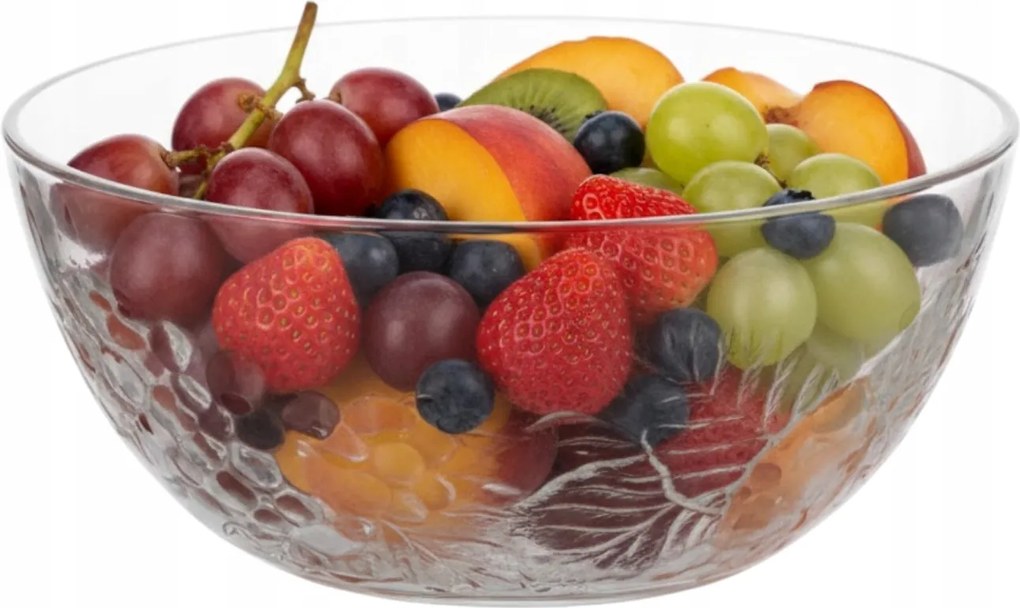 Saláta tálaló Tál 2,5 L Üveg Gyümölcs Chips Saláta 23 CM