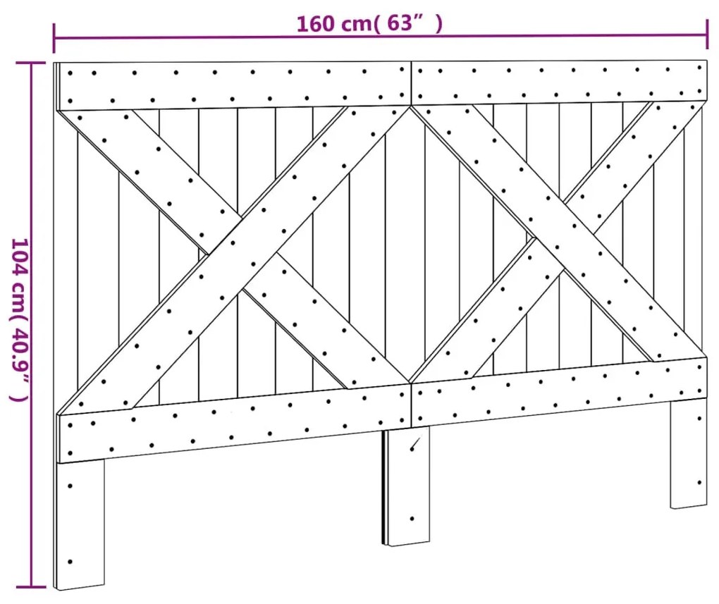 tömör fenyőfa fejtámla 160 x 104 cm