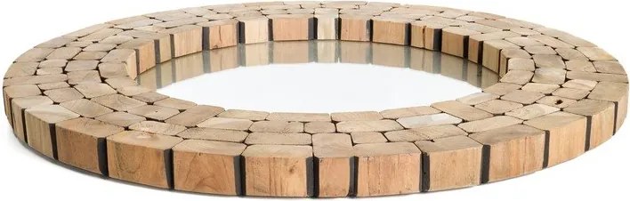 Fali tükör tömörfa kerettel ø 80 cm Eliptic – Kave Home