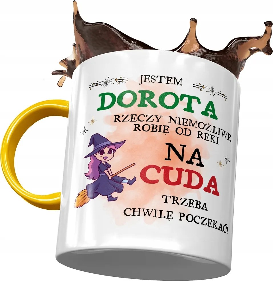 Sárga Bögre Dorottya Feleség Barátnő Ajándék Nyomtatott Fotóval