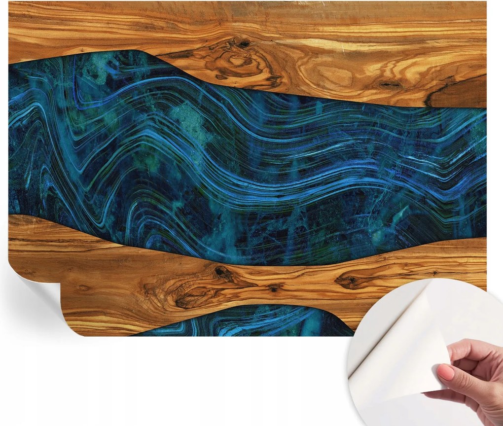 Modern öntapadós fali fotótapéta Kék fa 208x146 cm