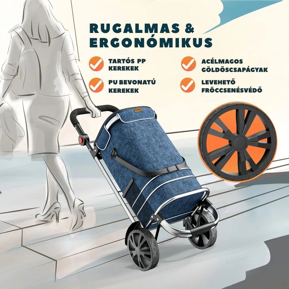 EASY bevásárlótáska kerekekkel, 50l, kék Jurhan